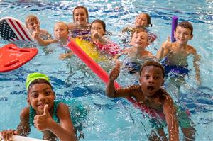 Many camps include time in the swimming pool for fun and relaxation.